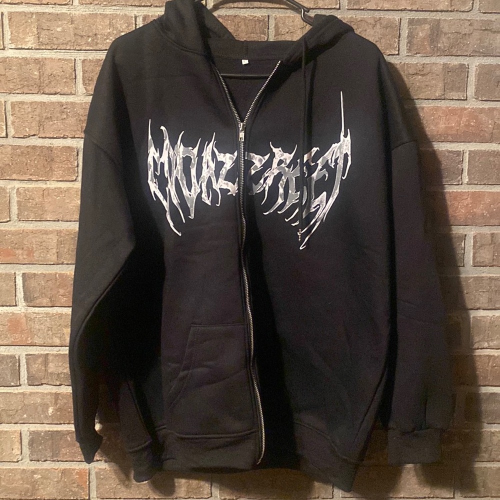 Black fleece lined black butterfly jacket